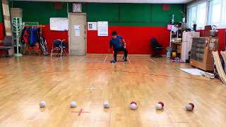 BOCCIA Approaching throw Practice [upl. by Kinsman813]