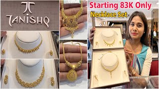 Tanishq Latest Gold Necklace Set Designs Starts At 83K Lightweight 22Kt Gold Necklace Set Tanishq [upl. by Ahsial970]