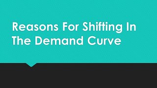 Reasons for shifting in the demand curve [upl. by Nonahs528]