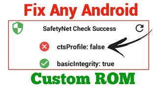 How To Fix SafetyNet Error On Any Custom ROM  CTS Profile False  Android SafetyNet Bypass [upl. by Ddot87]