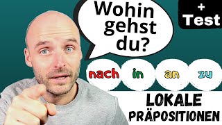 Lokale Präpositionen für die Frage Wohin  Deutsch lernen  A2 B1 B2 [upl. by Aushoj]