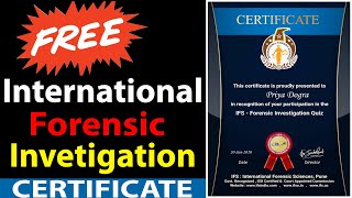 International Forensic Science Certificate  IFS Education Department  Forensic Investigation [upl. by Ikairik]