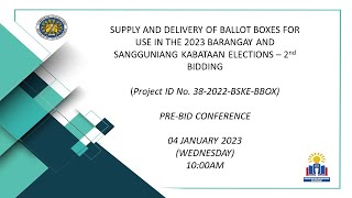 Supply and Delivery of Ballot Boxes for use in the 2023 BSKE  2nd Bidding [upl. by Karen369]