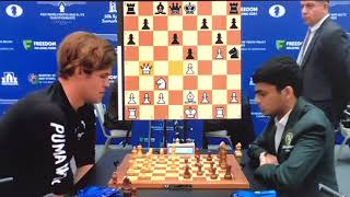 Magnus Carlsen 2830  Nihal Sarin 2698 FIDE World Blitz Chess Championship [upl. by Kimmi249]