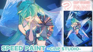 初音ミクの誕生日の絵を描いてみた2024【CLIP STUDIO PAINT グリザイユメイキング】SpeedPaint [upl. by Leva]