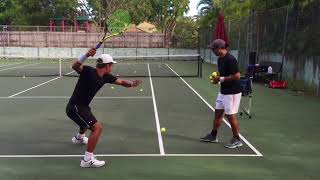 Professional tennis training with coach Brian Dabul Federer Nadal Djokovic [upl. by Tinya]