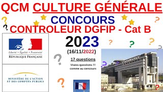 QCM Culture générale  Annales controleur DGFIP  202223  concours fonctionnaire  quizv2 [upl. by Ainafetse660]