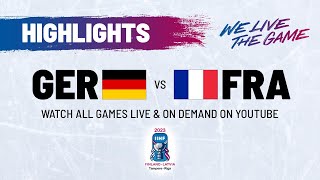 Highlights  Germany vs France  2023 IIHFWorlds [upl. by Eelarual]