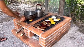 wood stove combined with oven 177 [upl. by Akiwak]