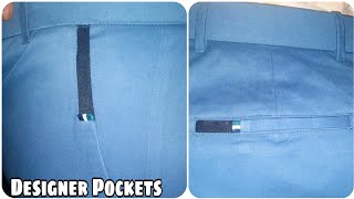 sew a designer cross pocket and designer welt pocket 2019 Perfect formal pant stitching video [upl. by Pernick404]