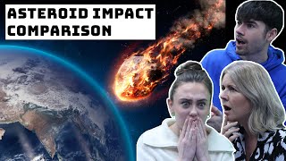 BRITISH FAMILY REACTS  Asteroid Impact Comparison [upl. by Soilisav]