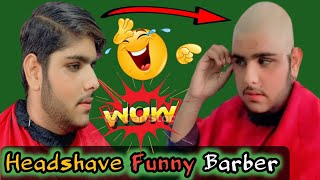 New Headshave 2023  Funny 😂 Hair Cutting  Barber Shop Prank  Boy Headshave New 2023 Template [upl. by Ynattyrb]