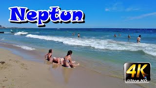 Plaja si faleza din Neptun  Beach and seafront of Neptun resort Romania 4K travel calatorie vlog [upl. by Mabelle]