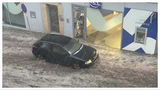 Decazeville France 11072024 hailstorm grêle [upl. by Koller]