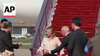 Italian PM Giorgia Meloni arrives in China for her first official visit [upl. by Stretch336]