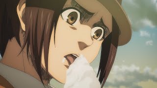 Sasha tries Ice cream for first time  Attack on Titan  DUB [upl. by Enelyw]