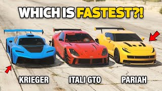 GTA 5 Online  KRIEGER VS PARIAH VS ITALI GTO WHICH IS FASTEST [upl. by Nylesaj]