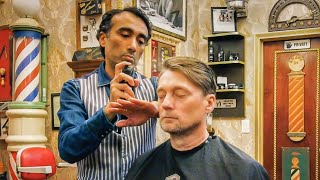 💈 Classic Haircut By Arthur Rubinoff At Amazing NYC Barber Shop Museum [upl. by Sivrahc70]