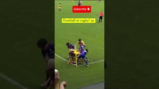 Football or rugby  football rugby soccer ronaldo messi shorts shortvideo edit like [upl. by Llewop]