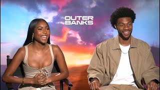 Pope and Cleo Talk OBX S4 Jonathan Daviss amp Carlacia Grant on “Outer Banks” Season 4 [upl. by Ettedo]