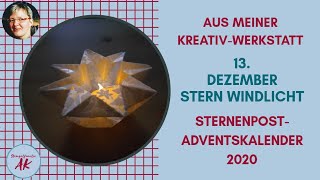 DIY Origami Stern Windlicht basteln Anleitung Sternenlaterne falten SPAK 132020  StampinUp [upl. by Aseral]