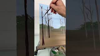 clip Painting fall trees along the road 🎨🍂 paintingtips tipsandtricks tutorials easypainting [upl. by Esetal915]