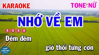 Karaoke Nhớ Về Em Tone Nữ Fm Ngọc Sơn [upl. by Yenffad]