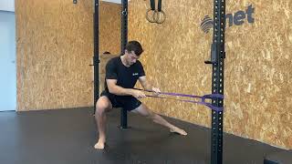 Band Assisted Cossack Squat Mobility Drill  Sentadilla Cosaca Asistida con Banda [upl. by Llevert]