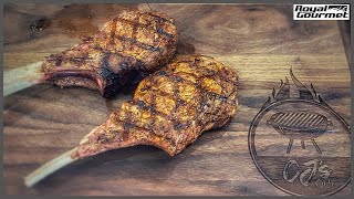 HOW TO REVERSE SEAR A STEAK ON A GAS GRILL  Royal Gourmet Gas Grill Recipe [upl. by Nolyak]