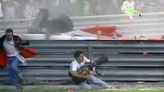 Gerhard Berger Big Crash 1993 F1 Italian GP Practice [upl. by Funk]