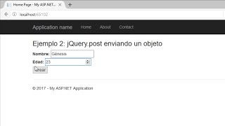 Ajax con jQuery Post y Get  AJAX  Programando en ASPNET MVC 5 [upl. by Ahsimat]