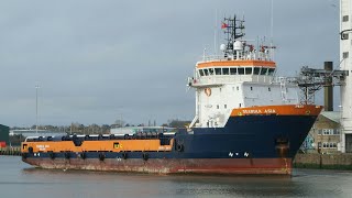 Offshore supply vessel SEABULK ASIA  1st visit and astern into lowestoft 23118 [upl. by Aserat]