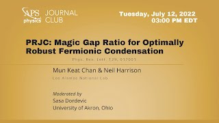 PRJC Magic Gap Ratio for Optimally Robust Fermionic Condensation [upl. by Holt]