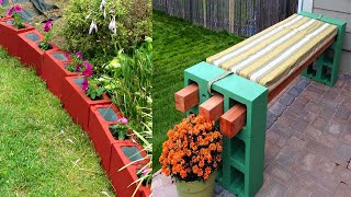 Outdoor Cinder Block Wall Garden Decorating Ideas  Cinder Block Planter [upl. by Leola]