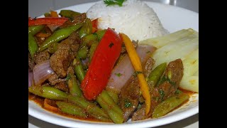 Saltado de vainitas con carne  Recetas de comida saludable y deliciosa Comida peruana [upl. by Notgnimer]