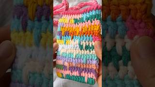 Crochet a cellphone pouch with yarn tails 🧶💕crochet crocheting crochetforbeginners [upl. by Carlo]