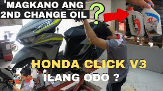 MAGKANO ANG GASTOS 2ND CHANGE OIL NG HONDA CLICK 125i V3 [upl. by Ised]