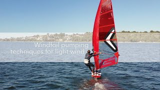 Windfoil pumping techniques for light wind Western Australia [upl. by Spindell472]