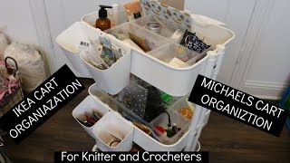 Happee Knits  Ikea Raskog and Michaels Lexington Cart Organization for Knitters and Crocheters [upl. by Rankin]