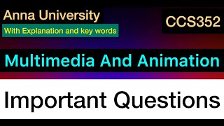 Multimedia And Animation  Important Questions  Anna University  Tamil [upl. by Aropizt]