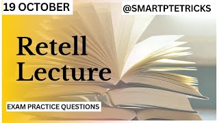 PTE Retell Lecture  October 2024  MUST PRACTICE [upl. by Onilatac]