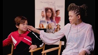 Adorable Deric McCabe amp Storm Reid Talk A WRINKLE IN TIME and More [upl. by Marilla]