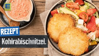 Kohlrabischnitzel  Veganes Schnitzel Rezept selber machen [upl. by Leicester]