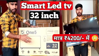 32 Inch Smart Led TV 🔥 मात्र ₹4200 में 😳  Led TV 32 Inch Unboxing 🤩  UnboxForU led smarttv [upl. by Walburga875]