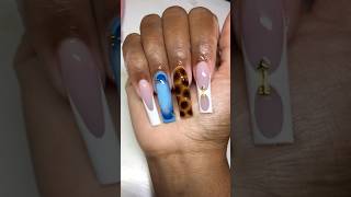 Tortoise Shell amp Blue Aura Nail Design FrenchTips tortoiseshell tortoise explore nails amazing [upl. by Baecher]