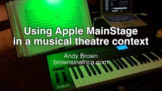 Apple MainStage in a live musical theatre performance [upl. by Einniw]