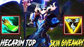 I Played Hecarim Top with the Winterblessed Hecarim Skin and we will giveaway it [upl. by Iduj]