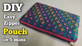 Easy Pouch making at home  How to Make Very Beautiful Ladies Purse  Hand Bag Cutting and Stitching [upl. by Ltihcox]