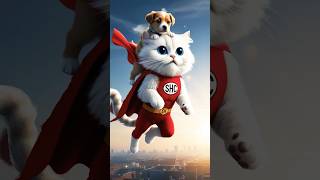 SuperHeroCat Saves a Puppy in Distress  A Heartwarming Adventure cat catshorts shorts [upl. by Regnig]