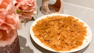 How to make Feuilletine flakes ASMRhomemade Feuilletine  lacy crepesPailleté English subtitles [upl. by Hras]